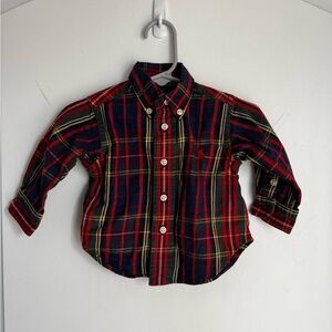 Ralph Lauren Baby Plaid Long Sleeve Button-Down | 9 Months